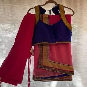 Saree, Never worn. Earrings and bangles